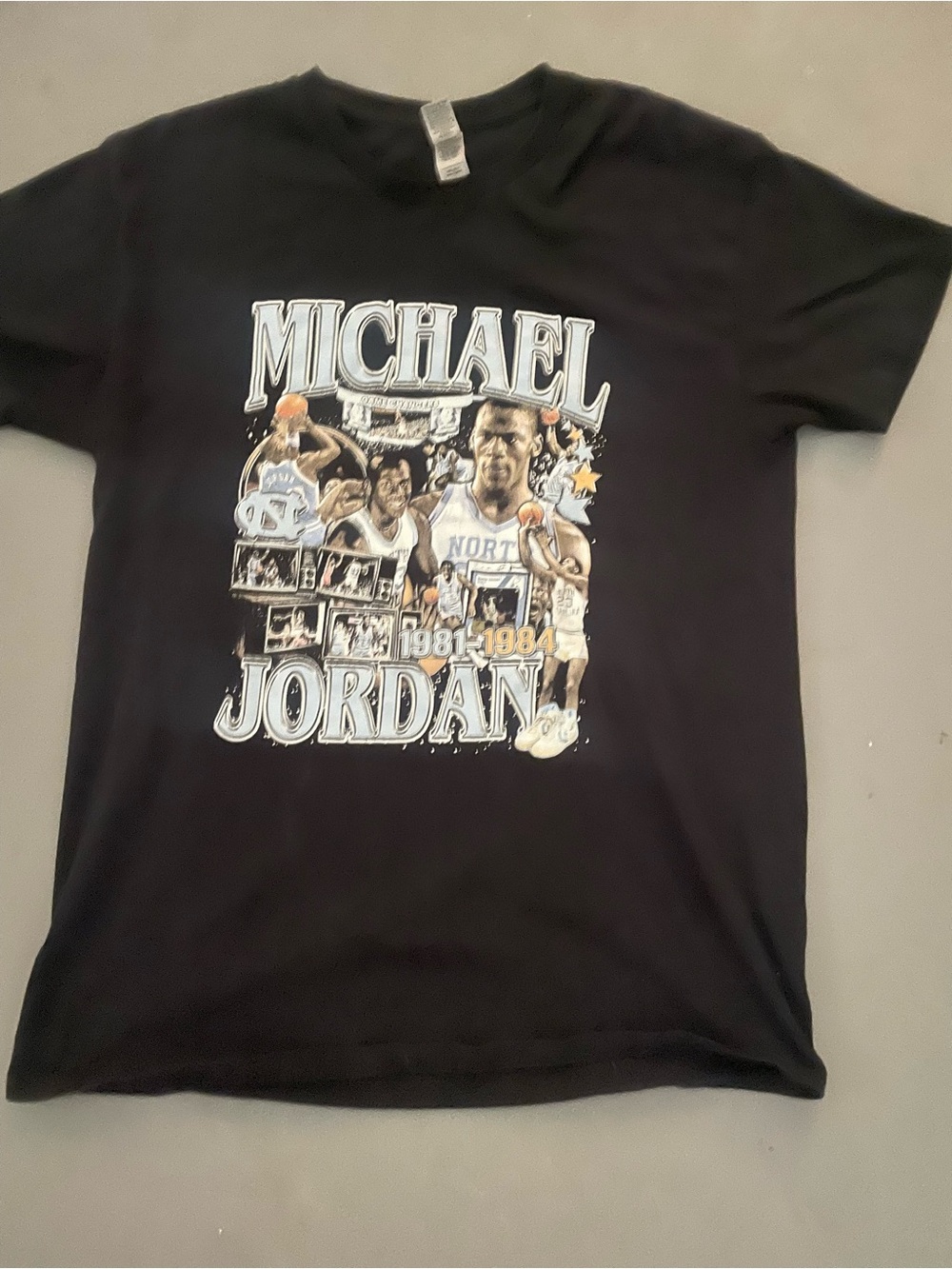 Michael Jordan Graphic Tee - Black with White Print